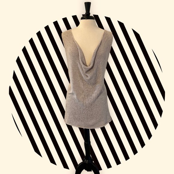 Stunning Sand-colored Knitted Tank Top with Back Details by Graham and Spencer - Picture 1 of 5